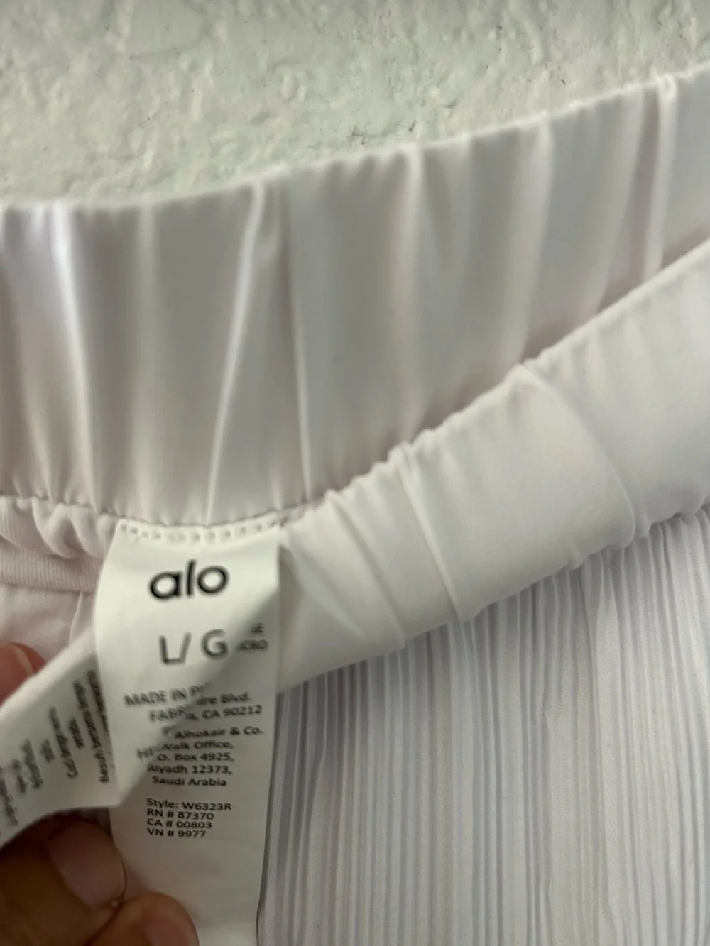 ALO Yoga White Pleated Midi Skirt
